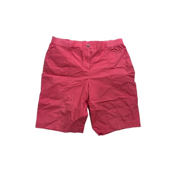 CHICOS Womens Coral Red Bermuda Shorts Size 1.5/M/10 - Picture 1 of 7